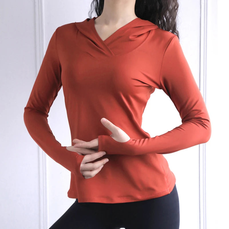 Women Mesh Breathable Sport Hoodies Fitness Top