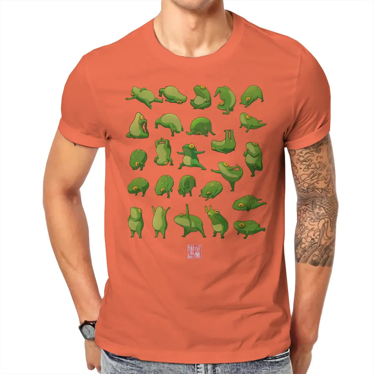 Yoga Frogs Poster Casual TShirt For Men