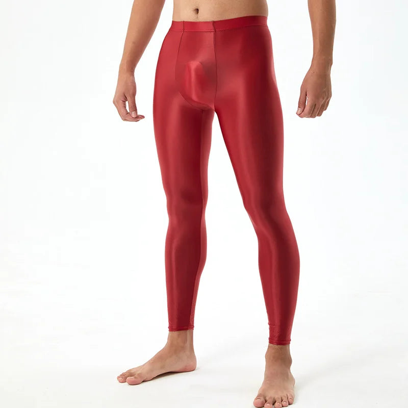 Elactic Glossy Skinny Leggings Man Pants
