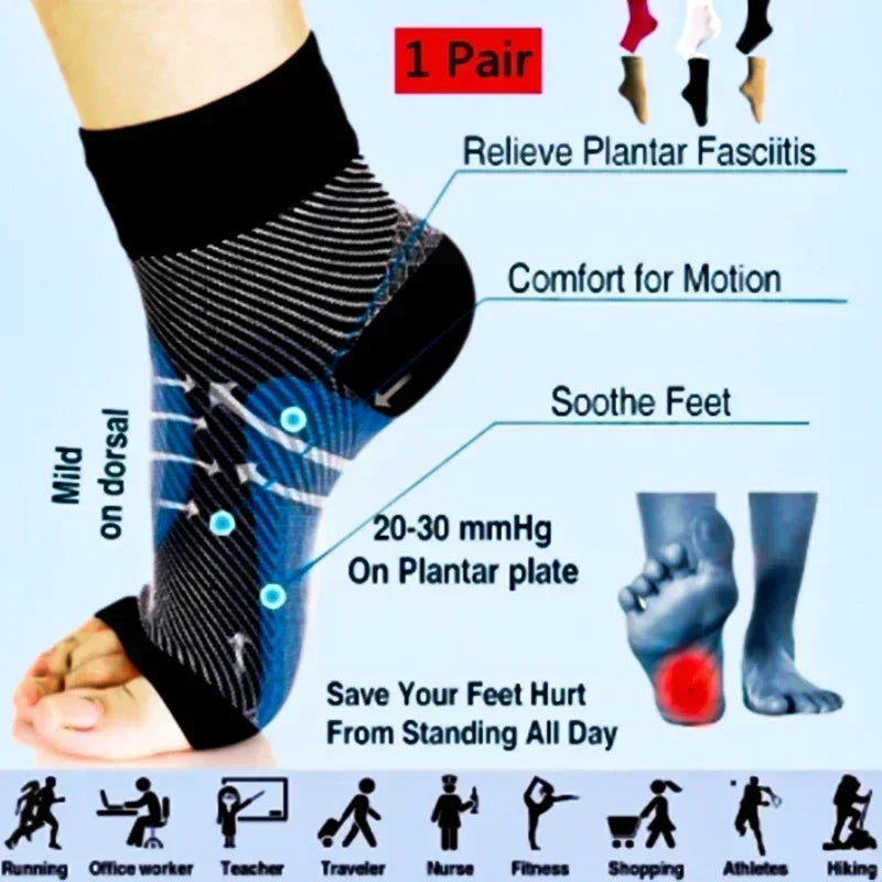 1 Pair Foot Anti-Fatigue Ankle Relief Socks