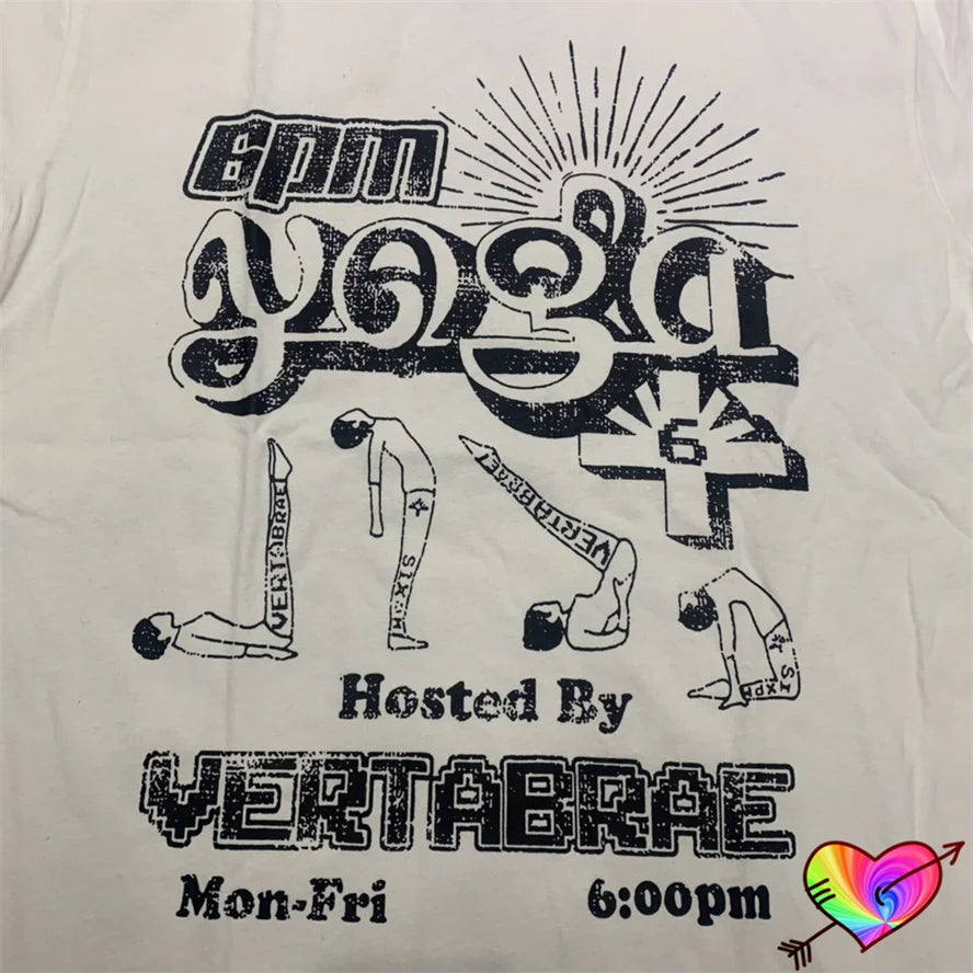 Logo Tee Men Women Hip Hop Vertabrae Yoga T-shirt