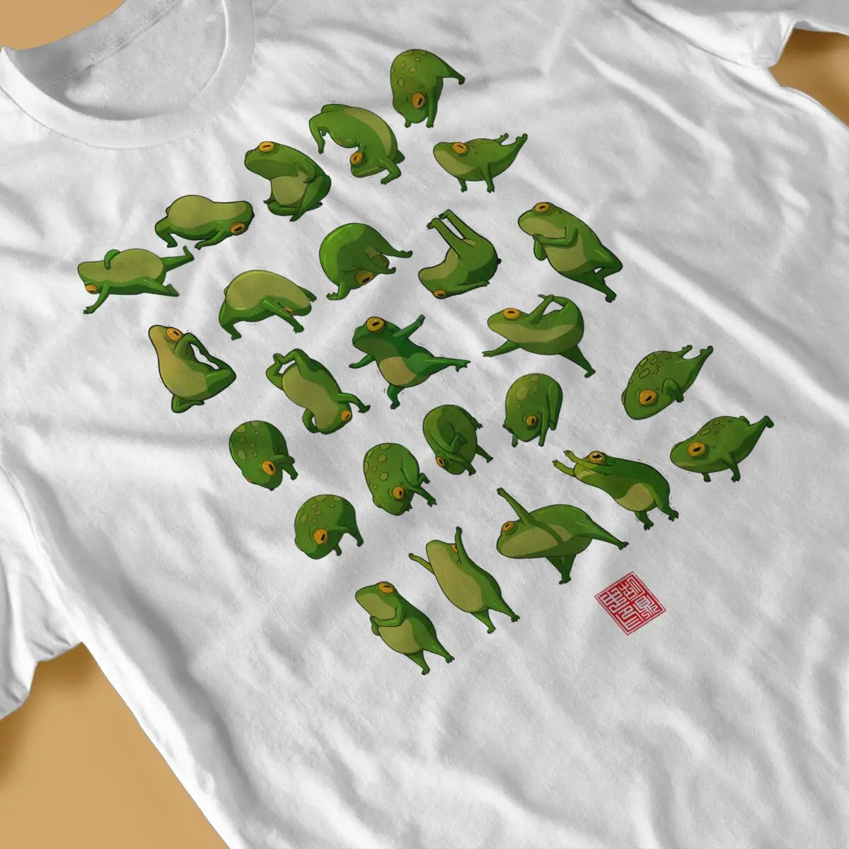 Yoga Frogs Poster Casual TShirt For Men