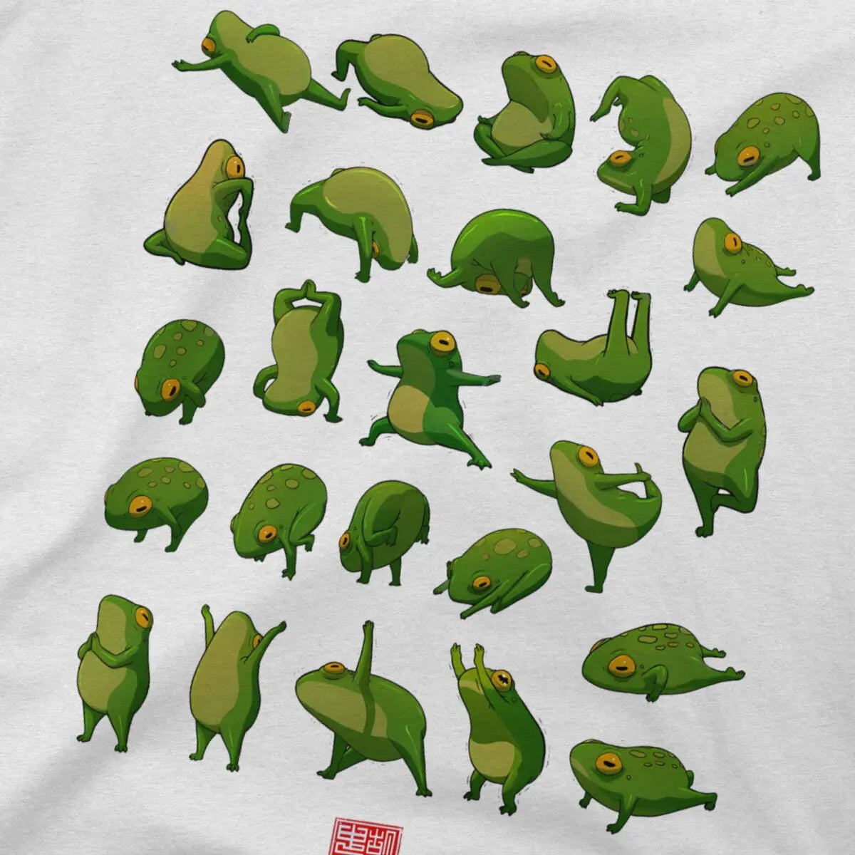 Yoga Frogs Poster Casual TShirt For Men