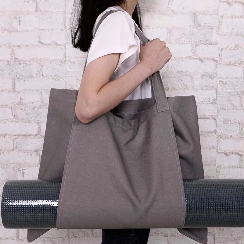 Durable canvas cotton yoga mat bag