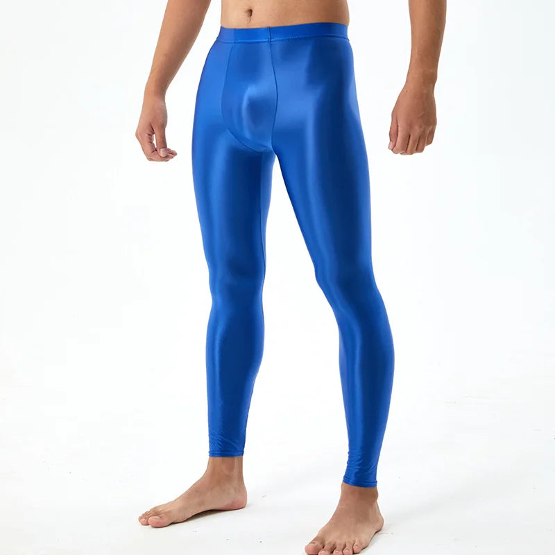 Elactic Glossy Skinny Leggings Man Pants