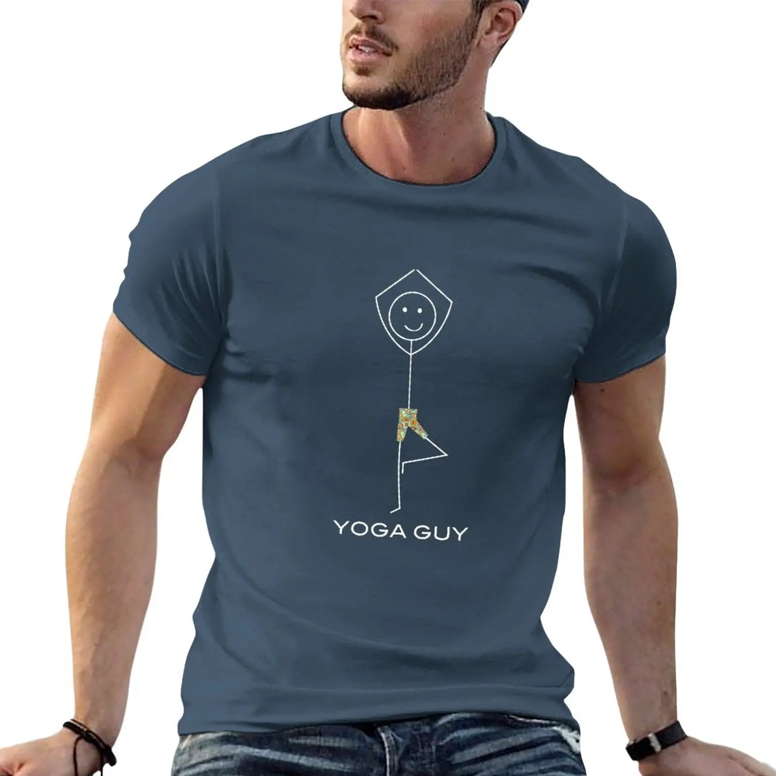 New Funny Mens Yoga Guy T-Shirt