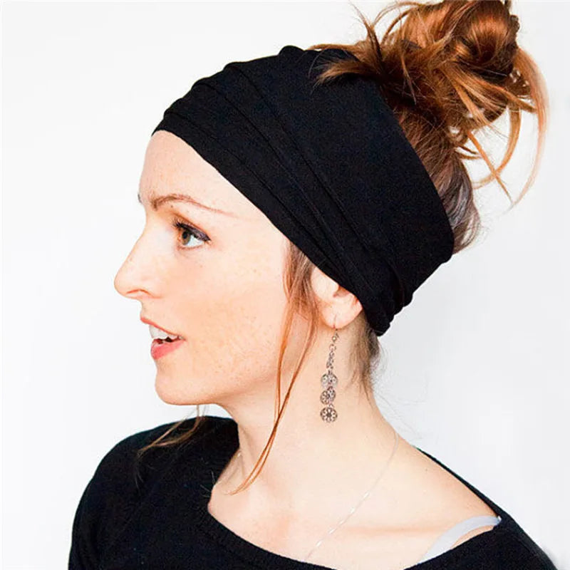 New Boho Flower Print Wide Headbands