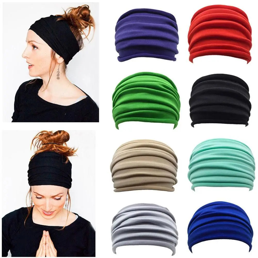 Wide Sports Headband Fold Yoga Hairband