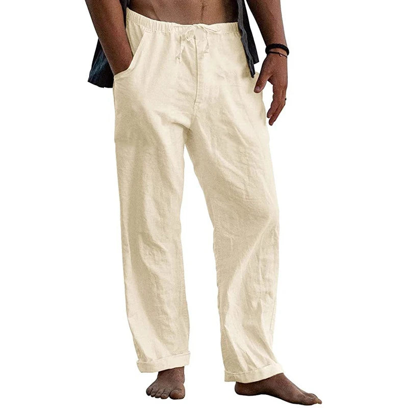 New Men's Cotton Linen Pants S-3XL