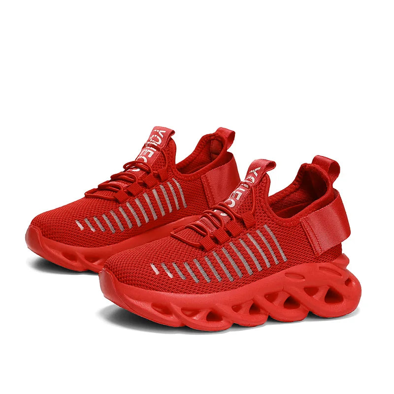 Breathable Running Shoes Kid Red Sneakers