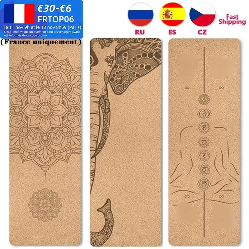 5mm Natural Cork TPE Yoga Mat