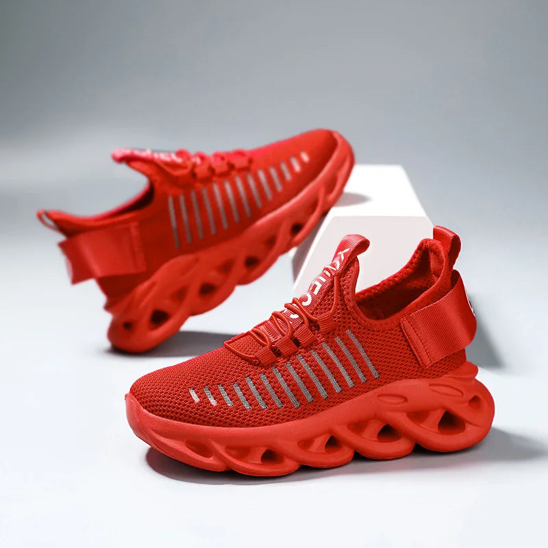 Breathable Running Shoes Kid Red Sneakers