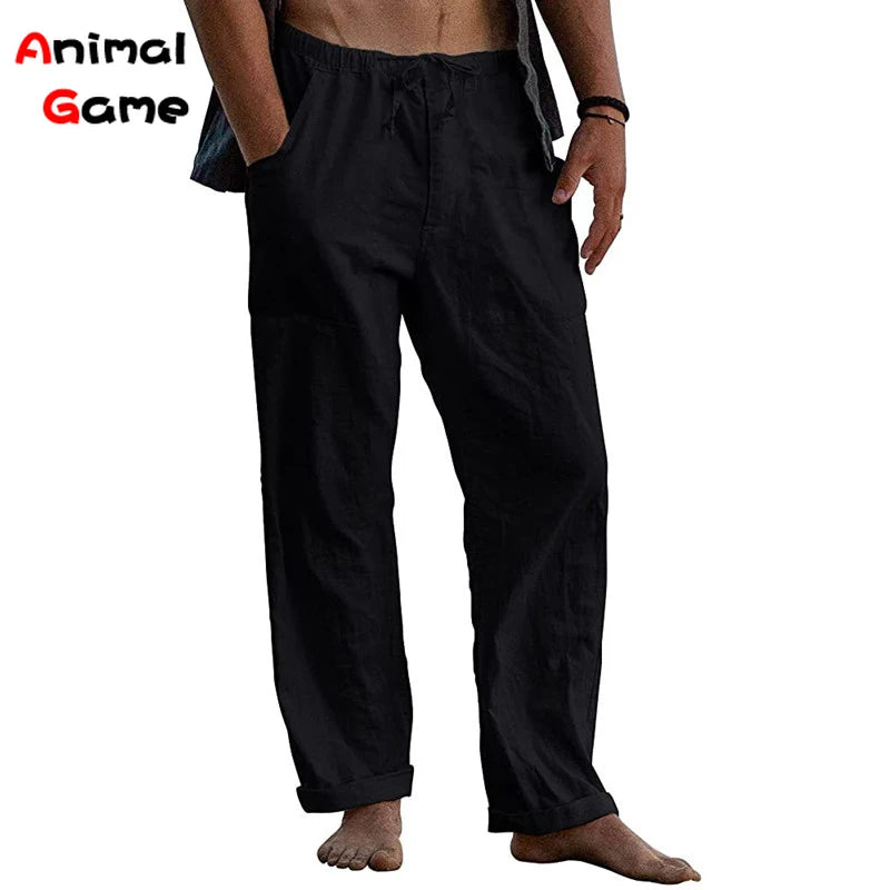 New Men's Cotton Linen Pants S-3XL