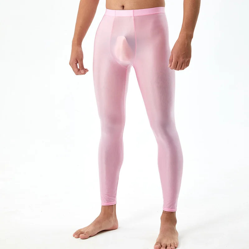 Elactic Glossy Skinny Leggings Man Pants