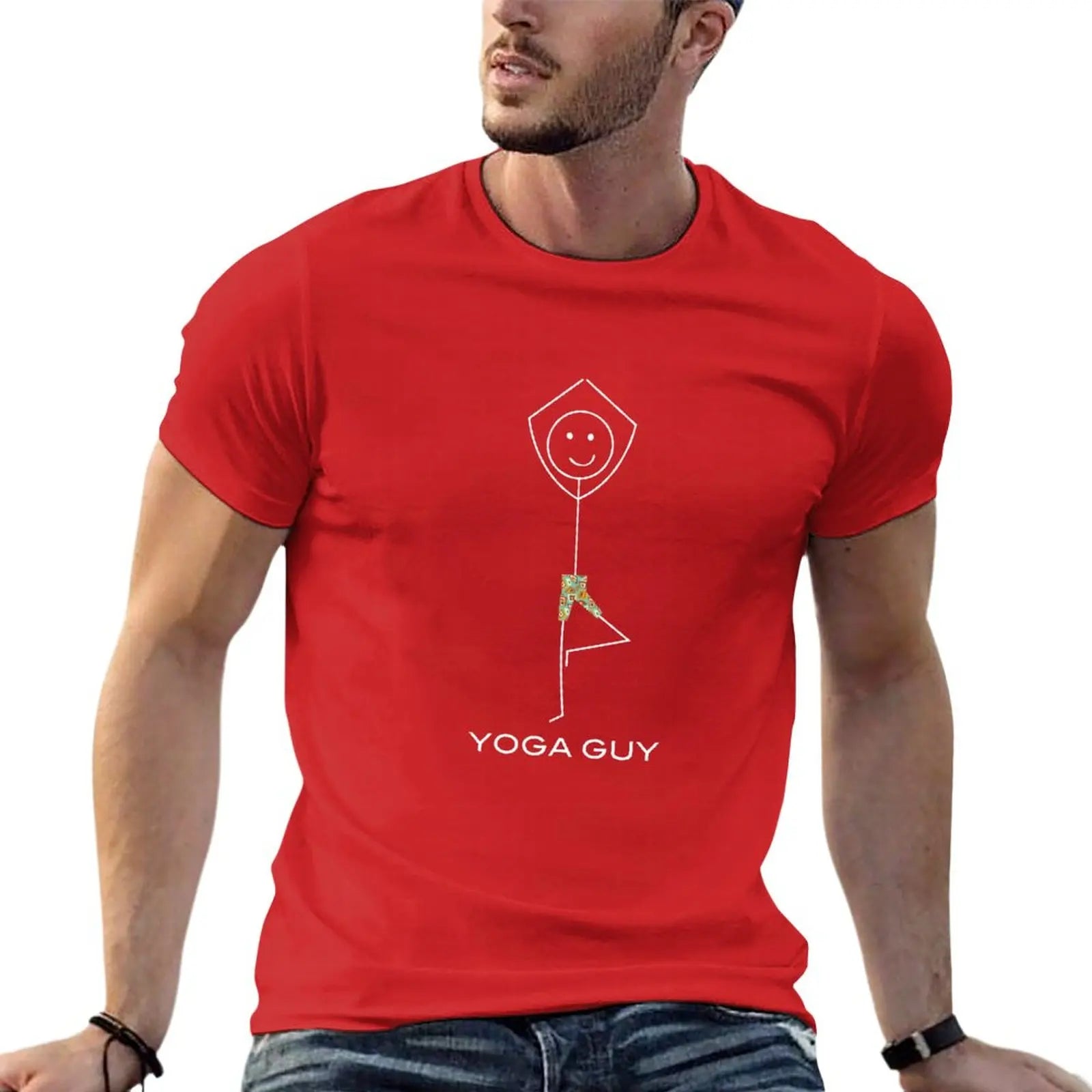 New Funny Mens Yoga Guy T-Shirt