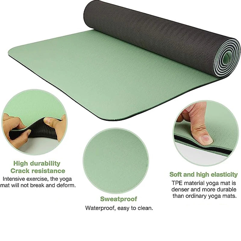 Thick Two-color Non-slippery TPE Yoga Mat