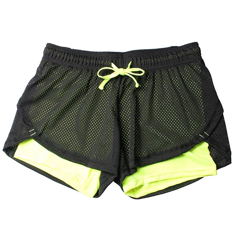 Women Fitness Spandex Neon Elastic Shorts