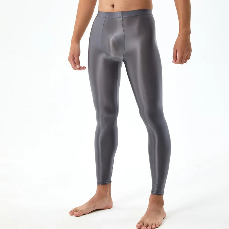 Elactic Glossy Skinny Leggings Man Pants