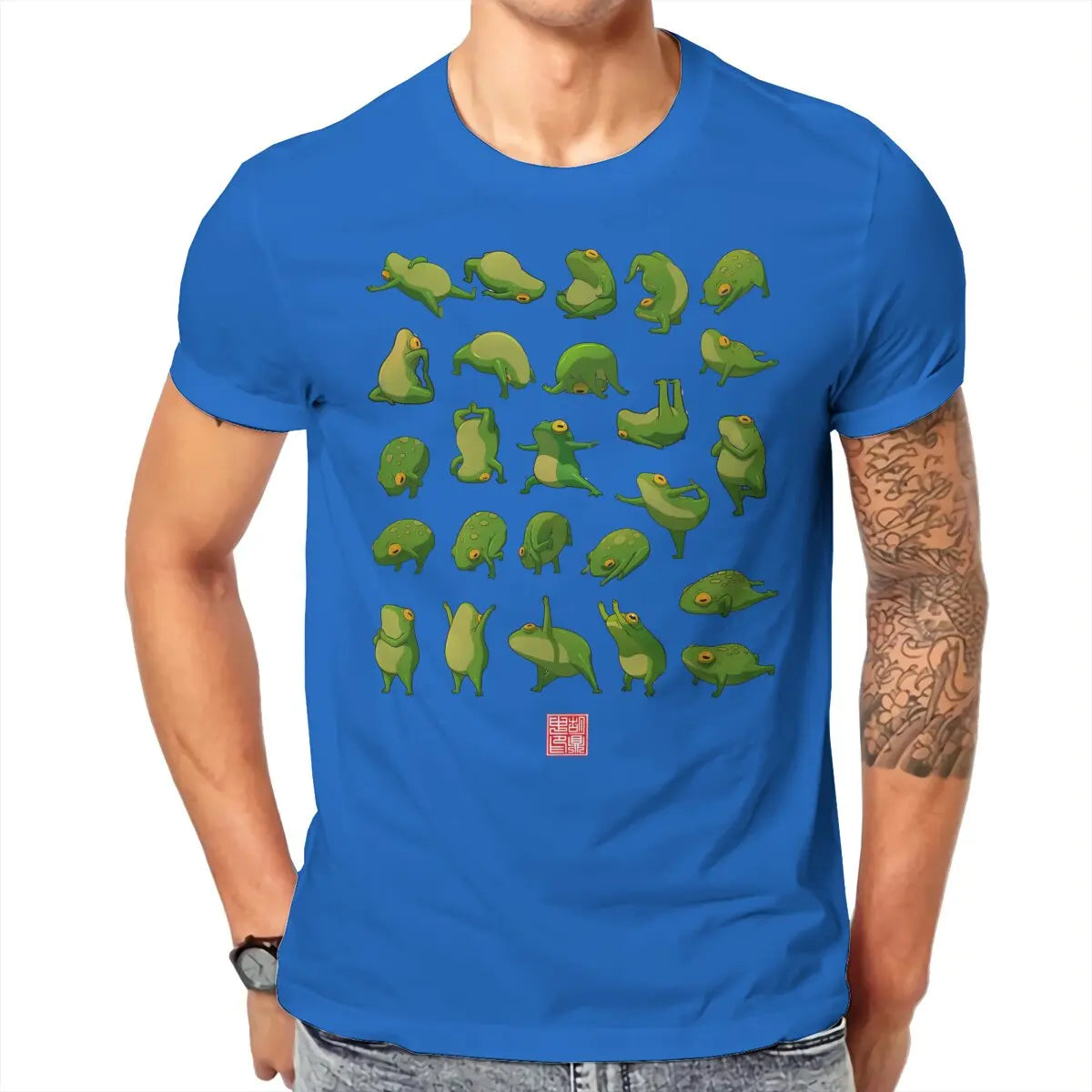 Yoga Frogs Poster Casual TShirt For Men