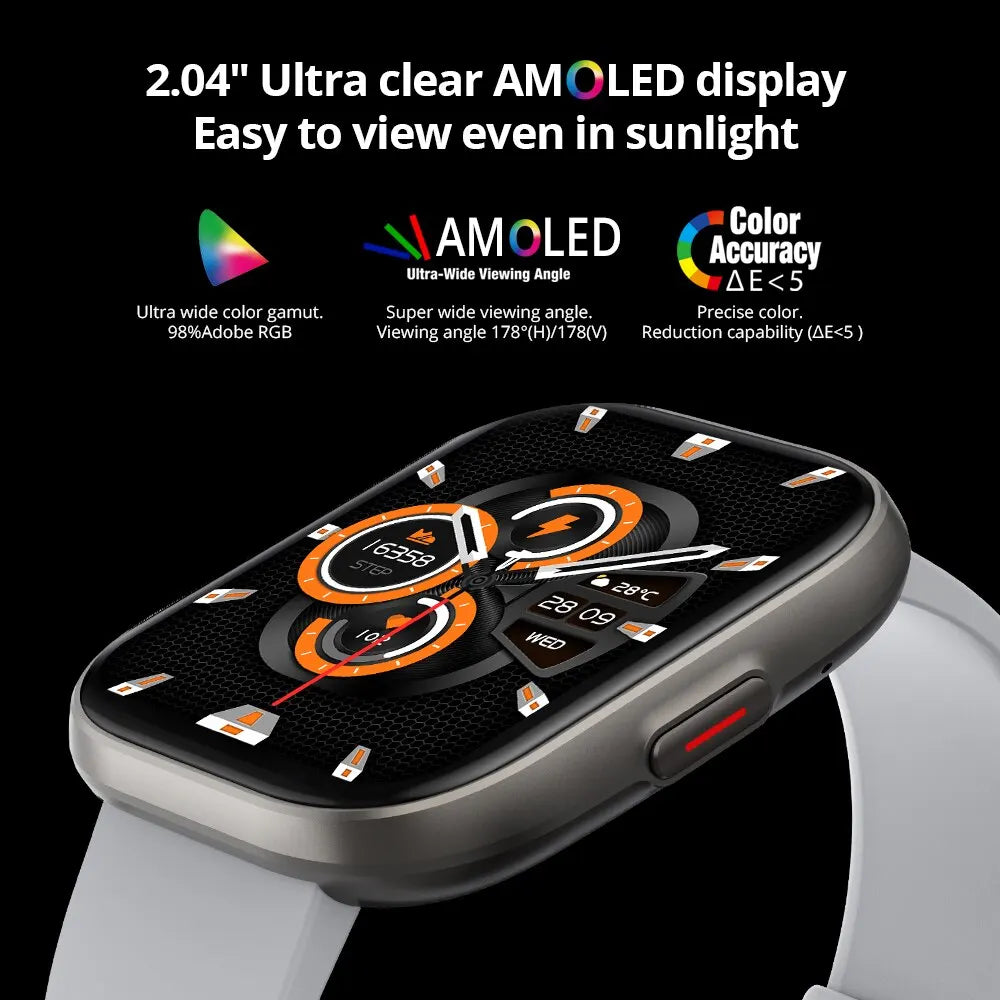 2.04'' AMOLED Screen Smart Watch Men Women