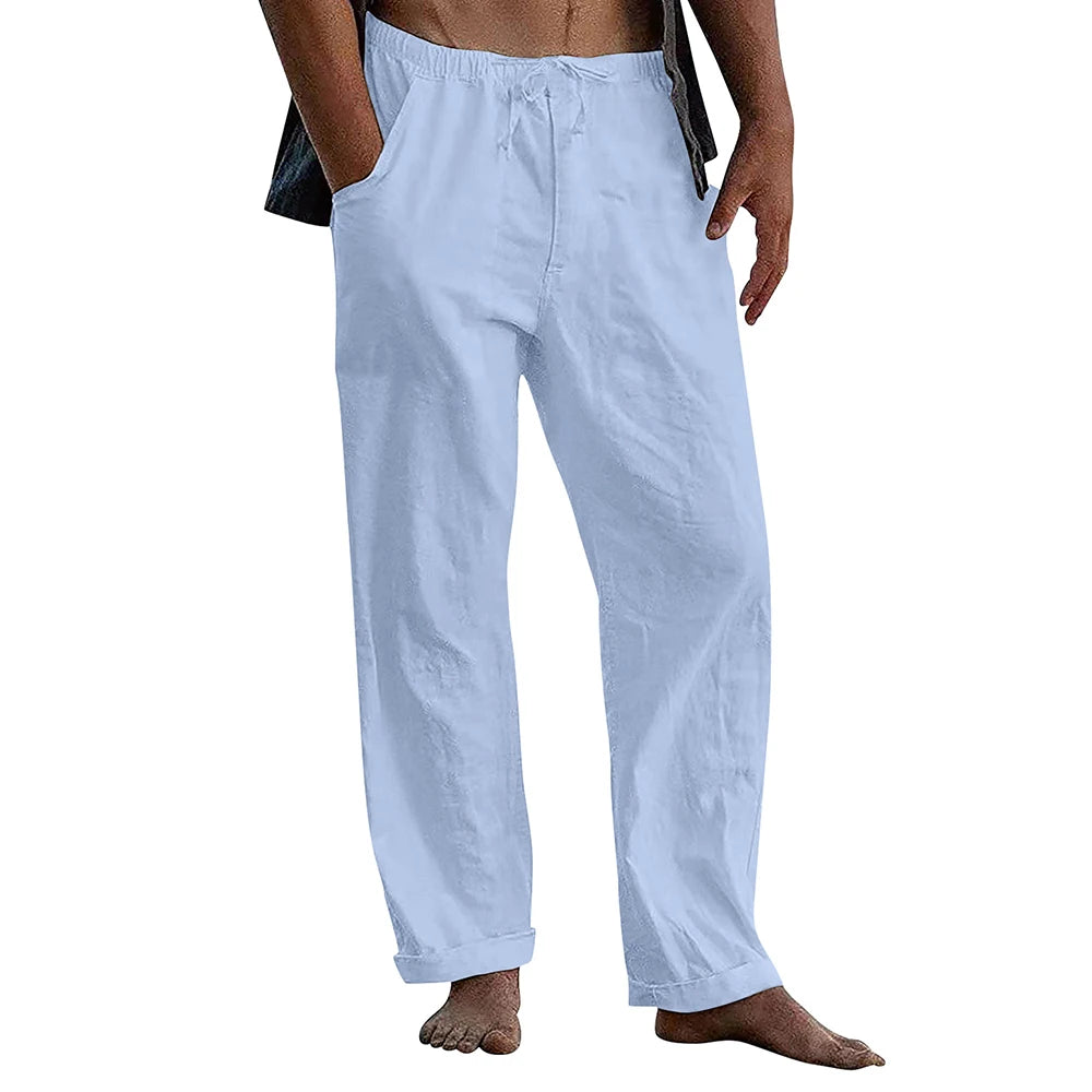 New Men's Cotton Linen Pants S-3XL