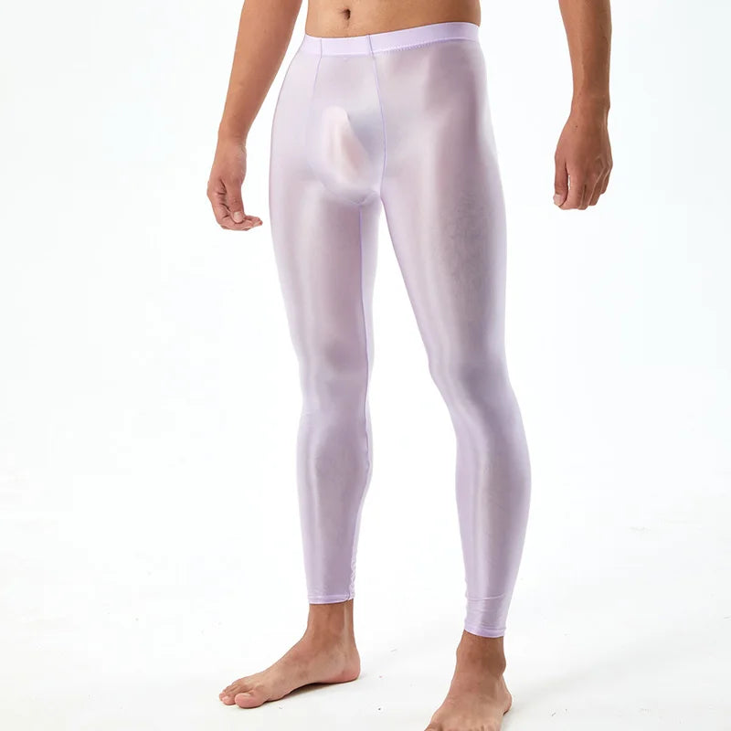 Elactic Glossy Skinny Leggings Man Pants