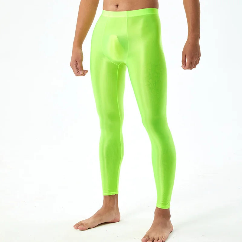 Elactic Glossy Skinny Leggings Man Pants