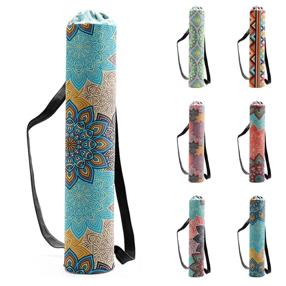 Printed Canvas Drawstring Yoga Bag