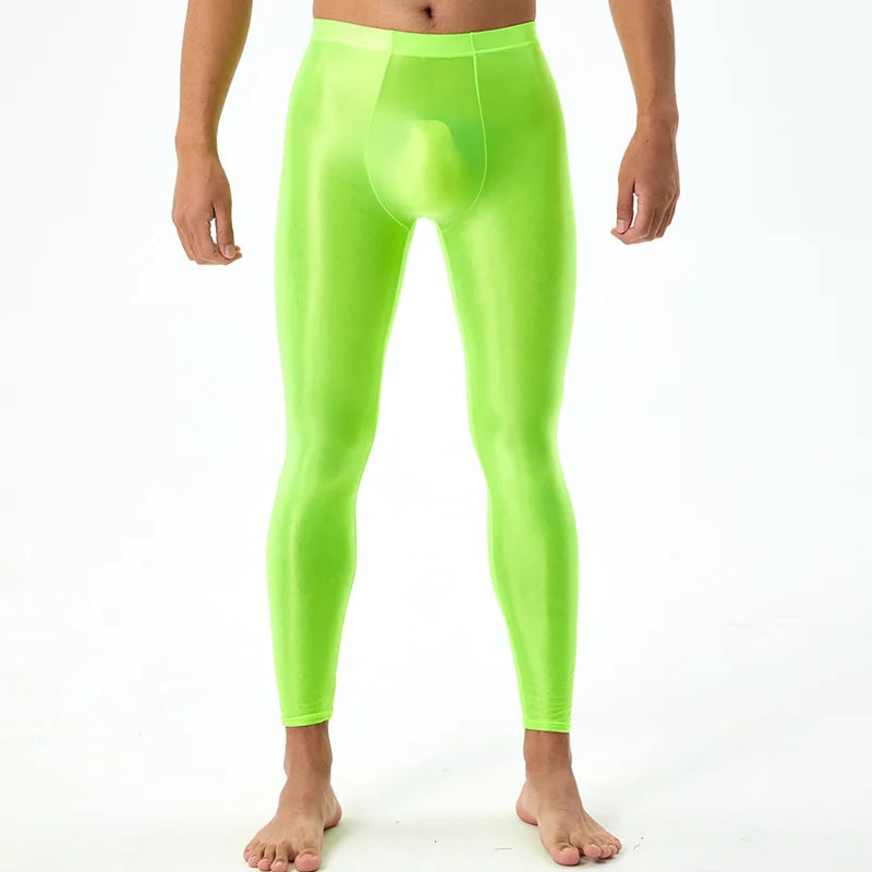 Elactic Glossy Skinny Leggings Man Pants