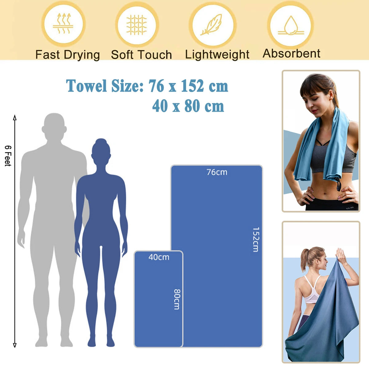 Beach Towel Microfiber Drying Fast Towel