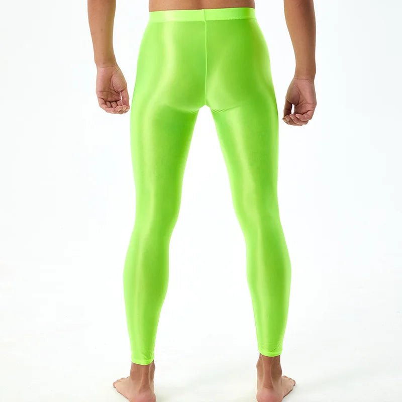 Elactic Glossy Skinny Leggings Man Pants
