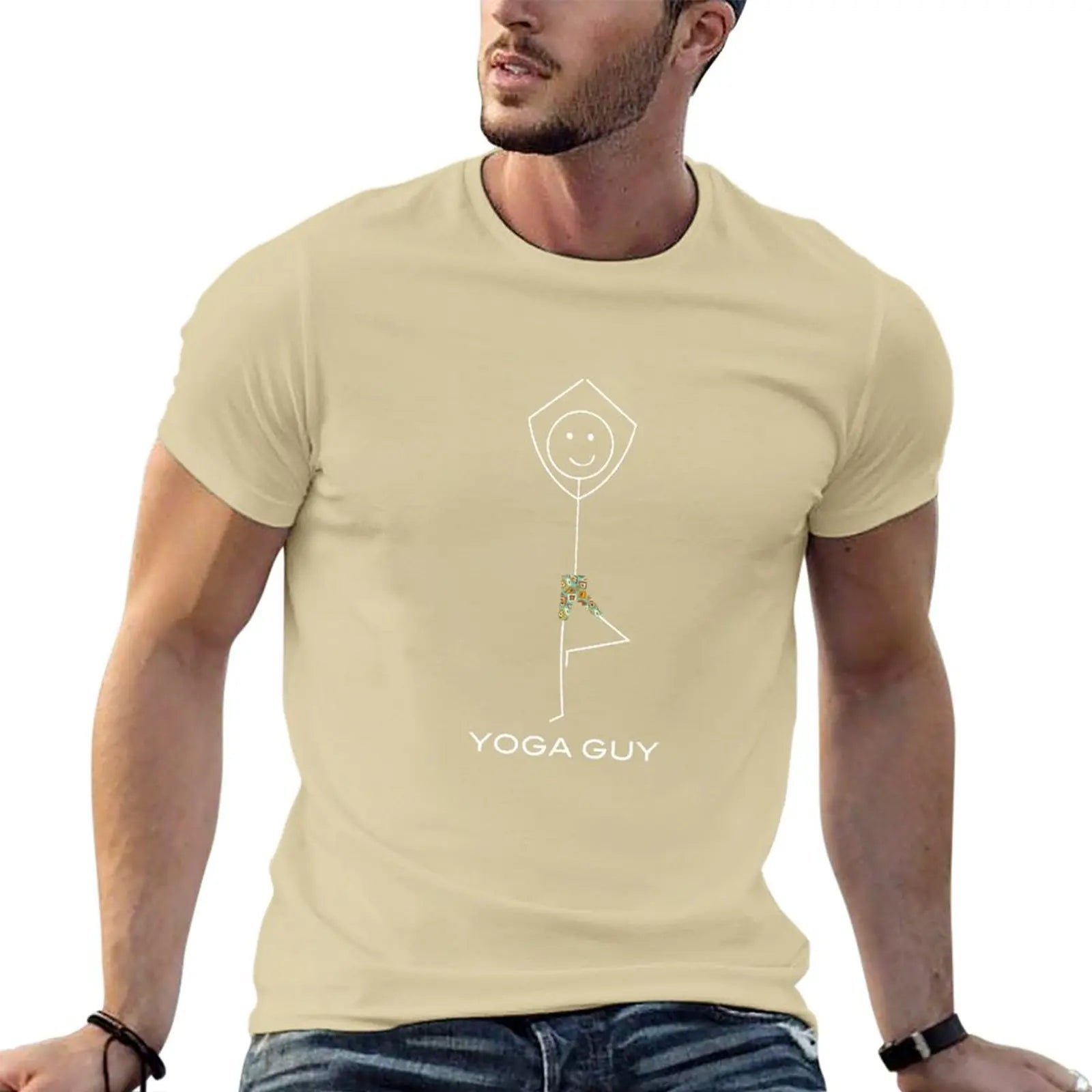 New Funny Mens Yoga Guy T-Shirt