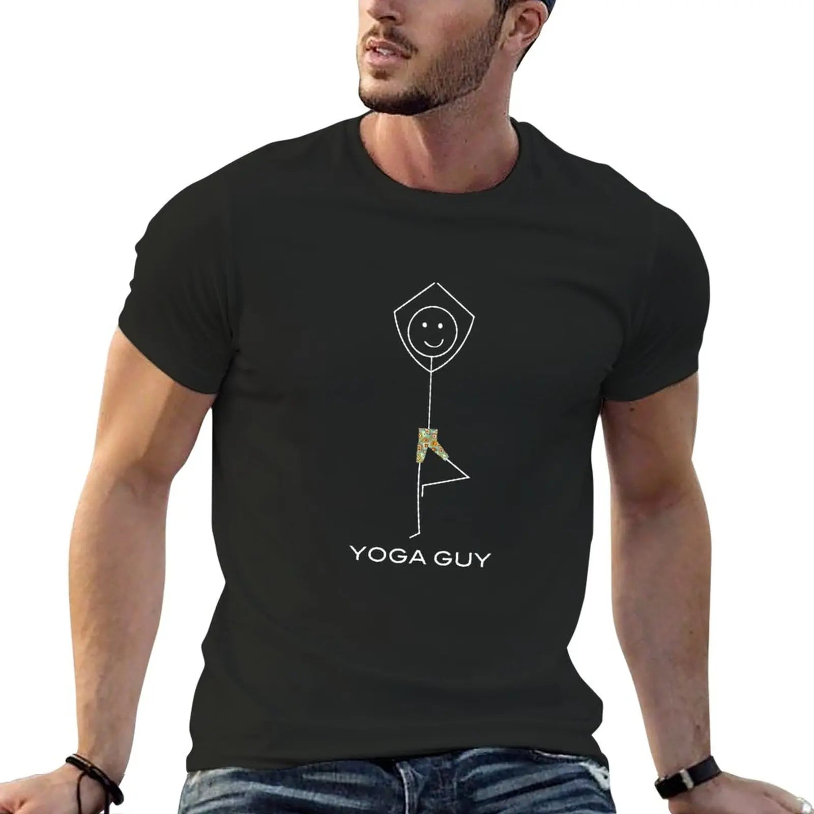 New Funny Mens Yoga Guy T-Shirt