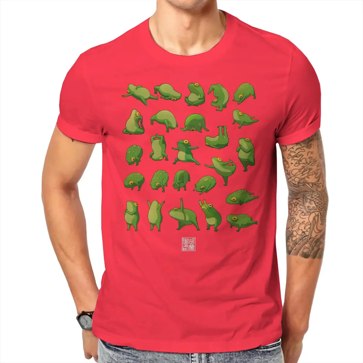 Yoga Frogs Poster Casual TShirt For Men