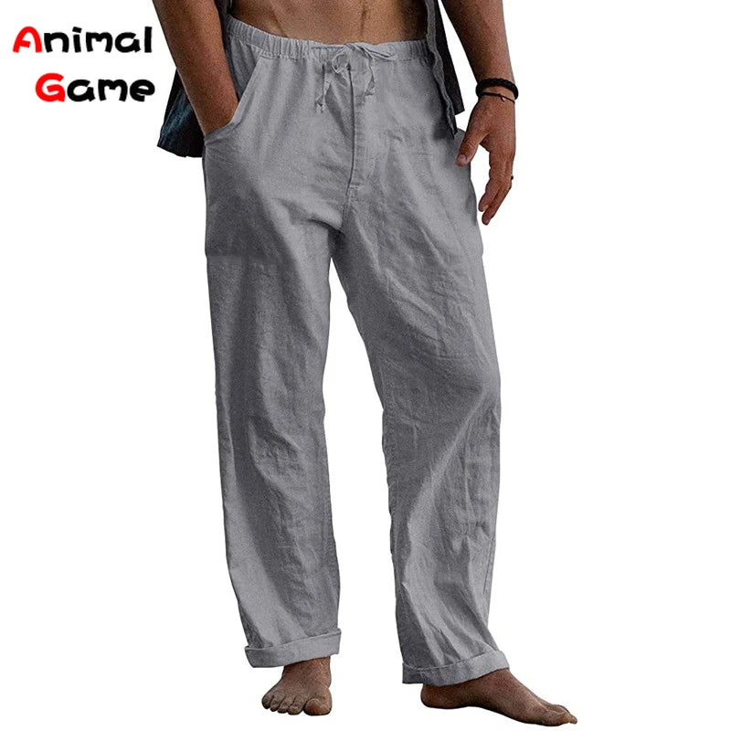 New Men's Cotton Linen Pants S-3XL