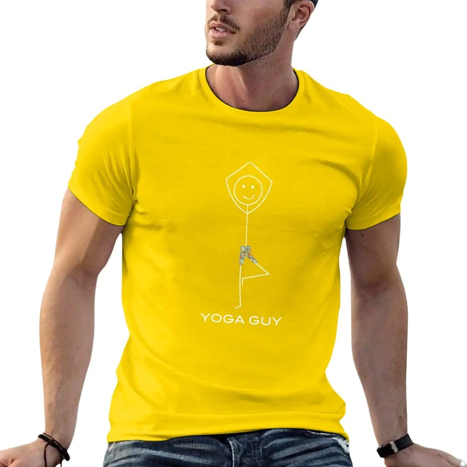 New Funny Mens Yoga Guy T-Shirt