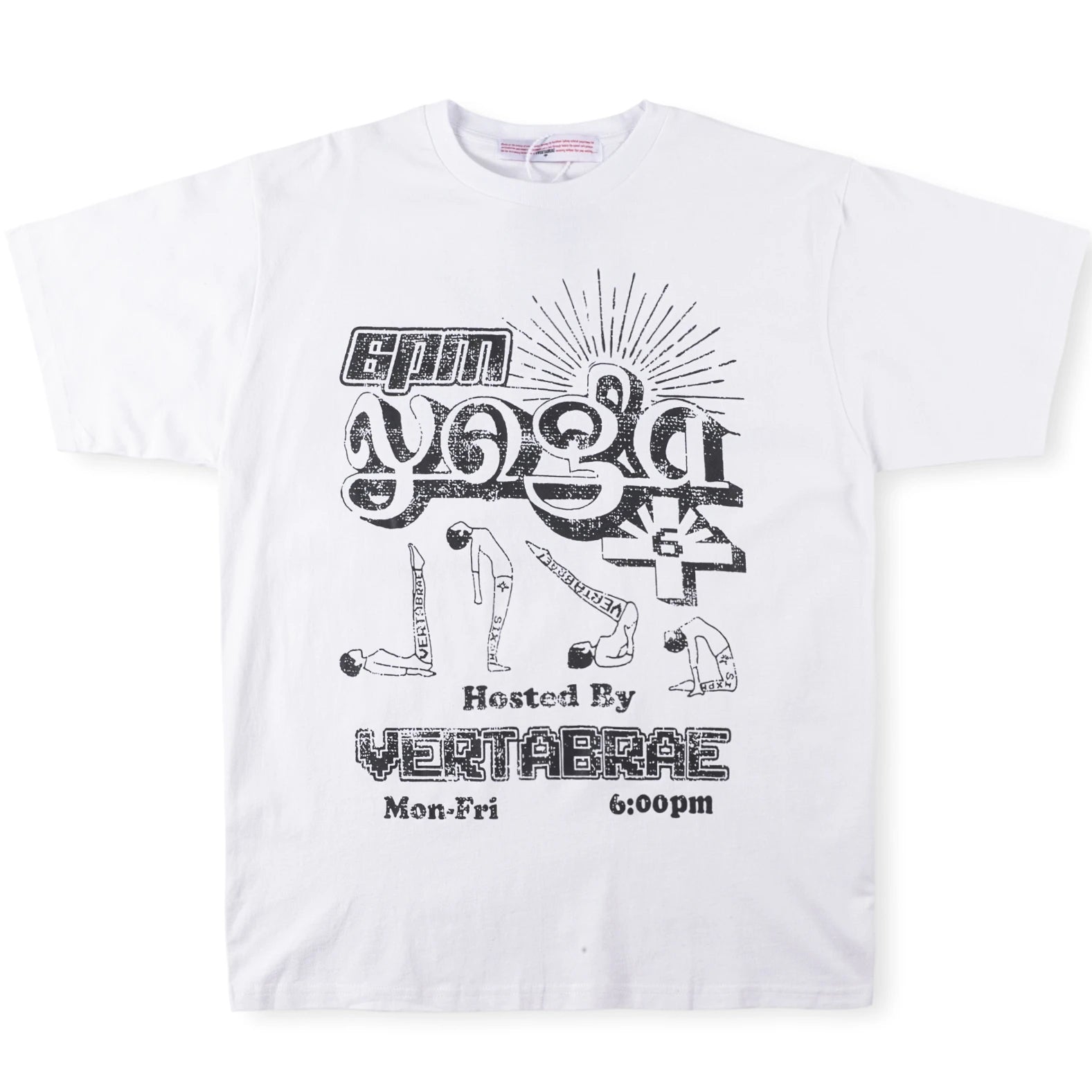 Logo Tee Men Women Hip Hop Vertabrae Yoga T-shirt