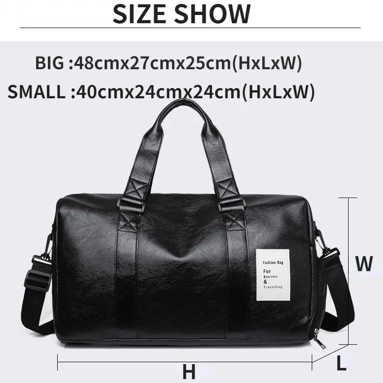 Leather Sports Bags Dry Wet Bags Men