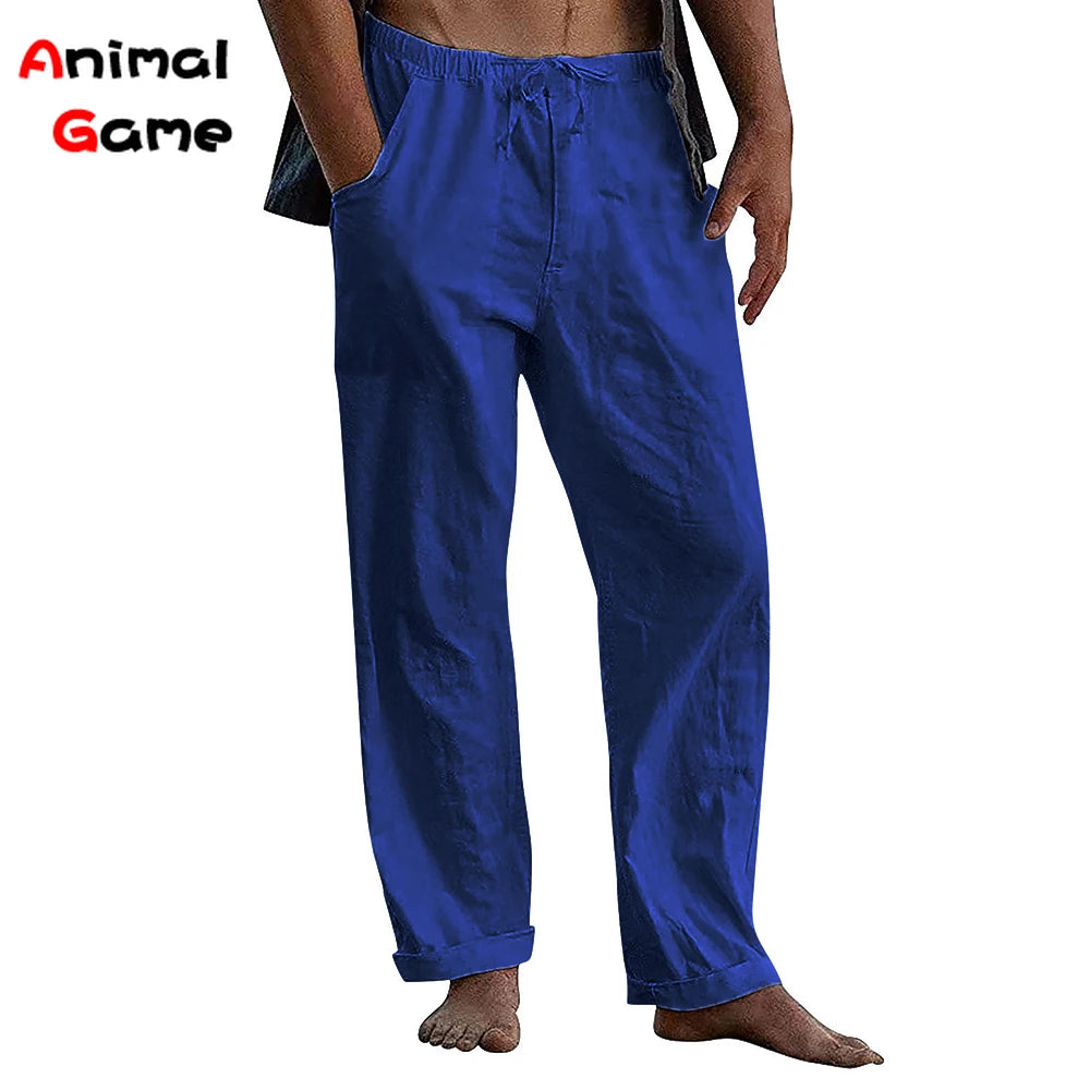 New Men's Cotton Linen Pants S-3XL