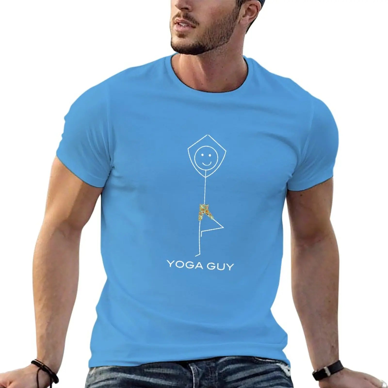 New Funny Mens Yoga Guy T-Shirt