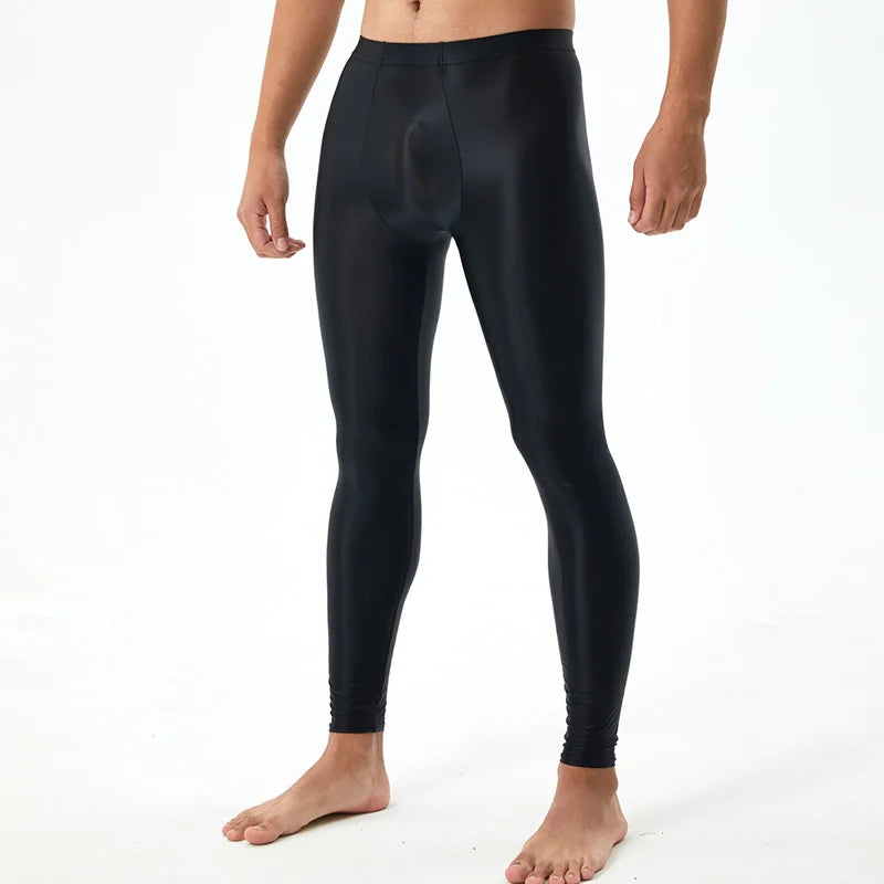 Elactic Glossy Skinny Leggings Man Pants