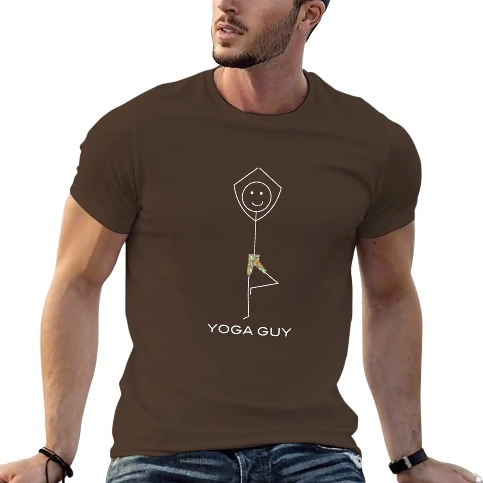 New Funny Mens Yoga Guy T-Shirt