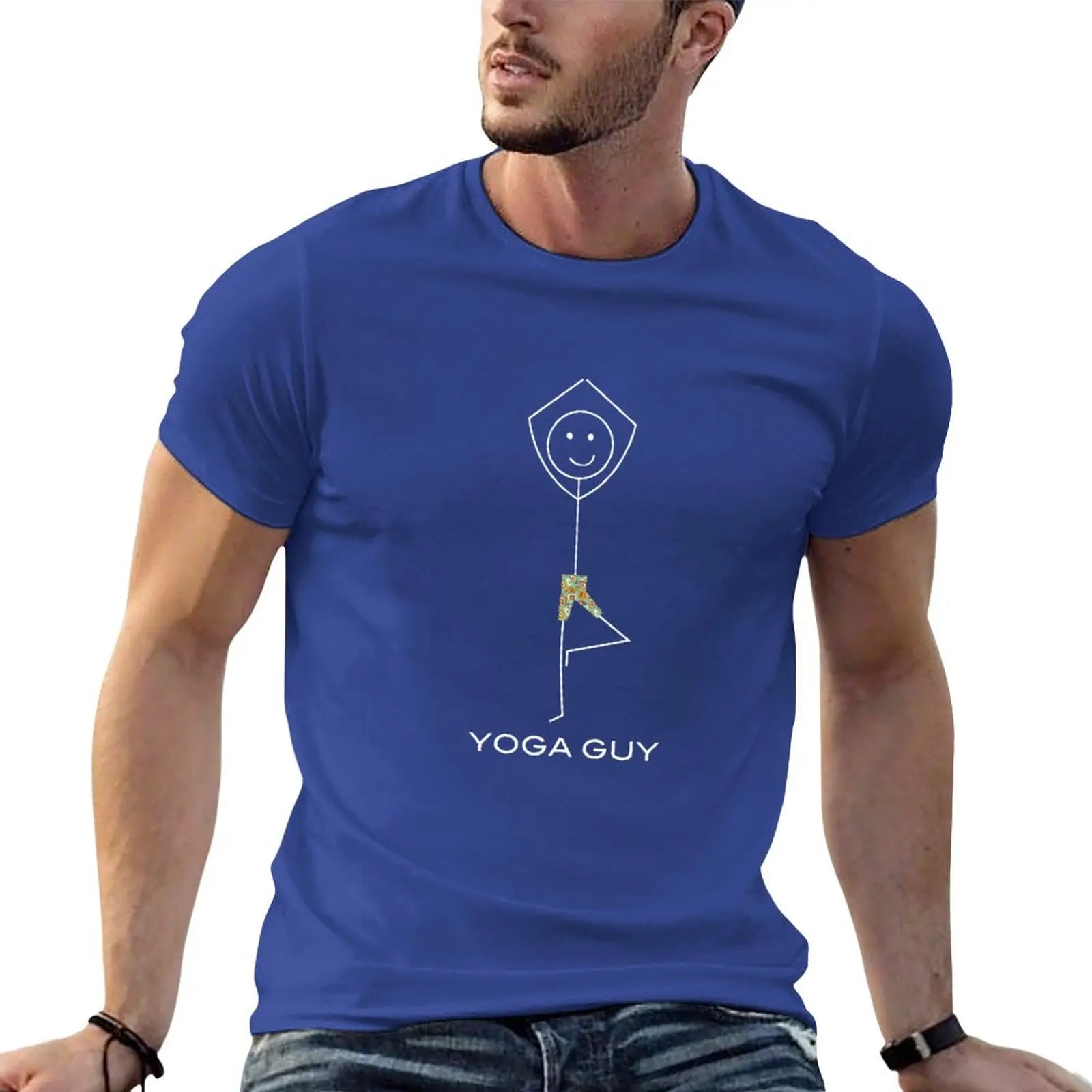 New Funny Mens Yoga Guy T-Shirt