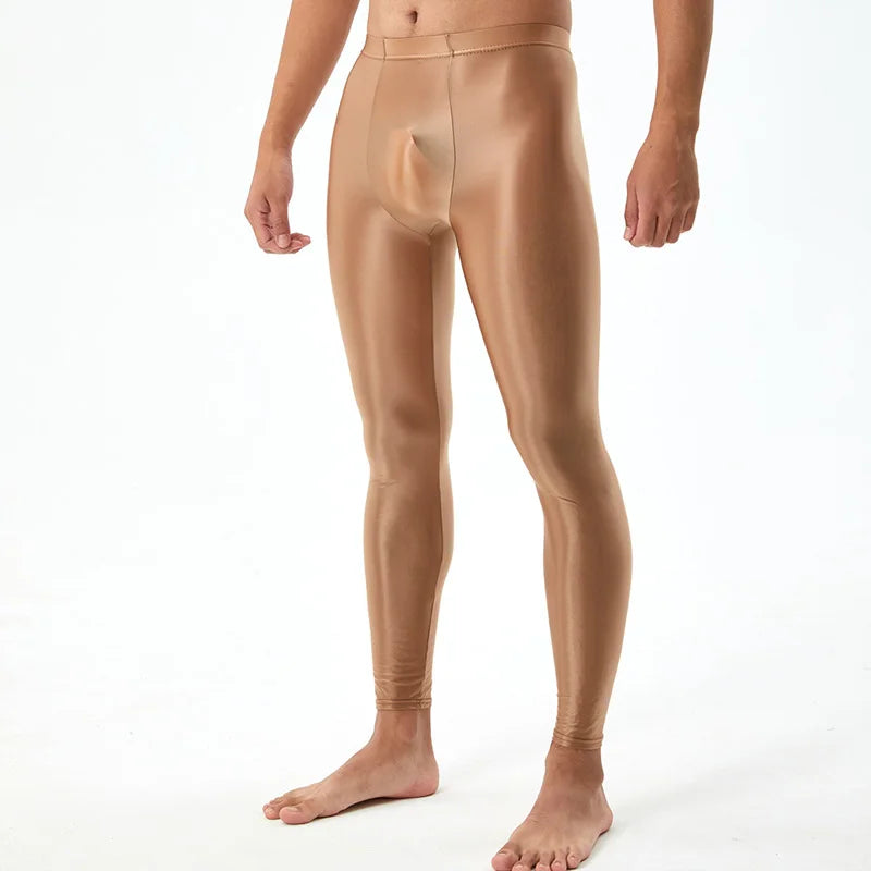 Elactic Glossy Skinny Leggings Man Pants