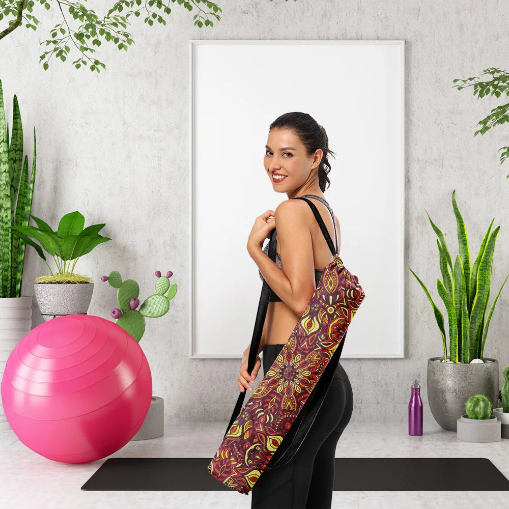 Printed Canvas Drawstring Yoga Bag